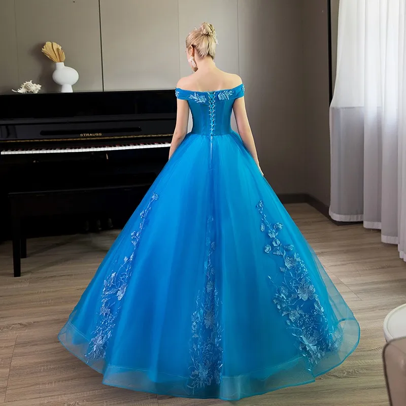 Sweet Quinceanera Dresses New Off The Shoulder Lace Appliques Ball Gown Candy Color Prom Dresses Plus Size Suknia Balowa