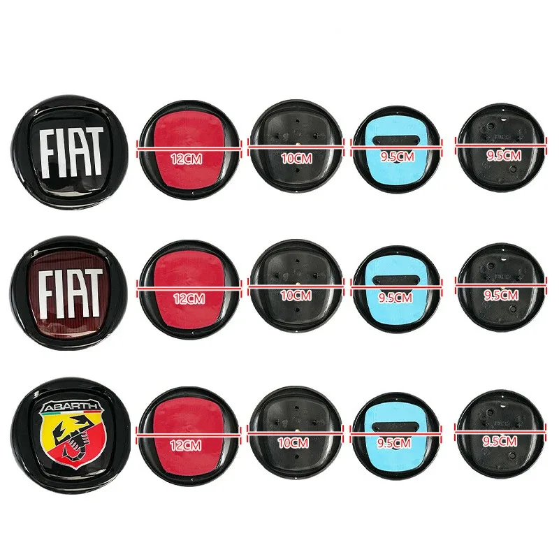 Car Front Rear Logo Grille Emblem Accessories For Fiat Abarth 500 Tipo FR Panda Argo Punto Doblo Pulse Stilo Palio Pondo Strada