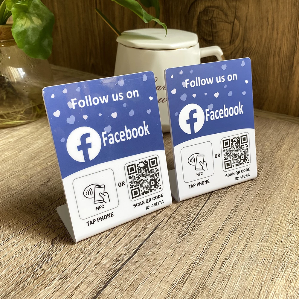 NFCテーブルディスプレイスタンド,3 "x",タップスタンド,Instagram,Facebook, NFC