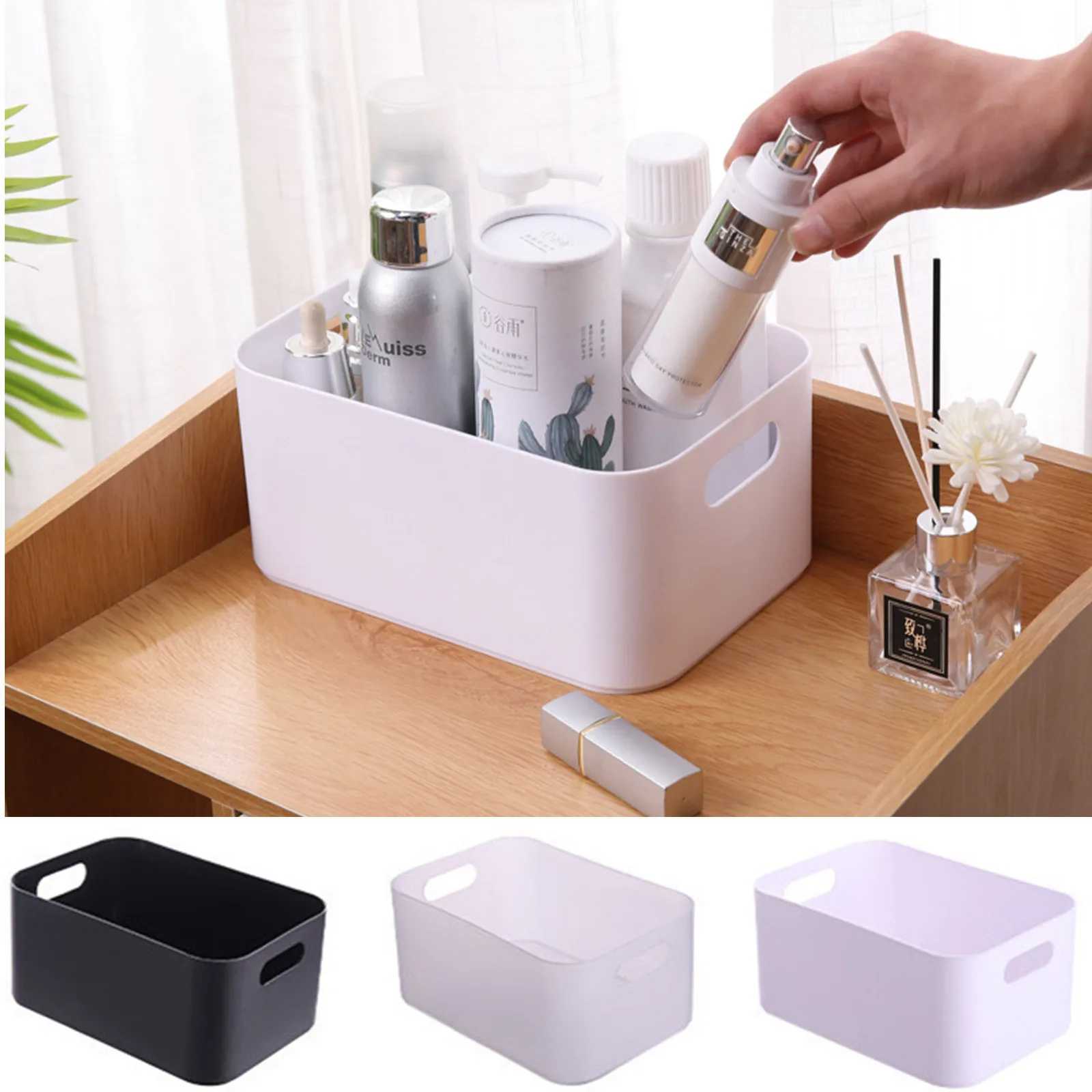 Plastic Storage Basket Cosmetic Storage Basket  Desktop Sundries Snack Storage Boxhousehold kitchen sorting box