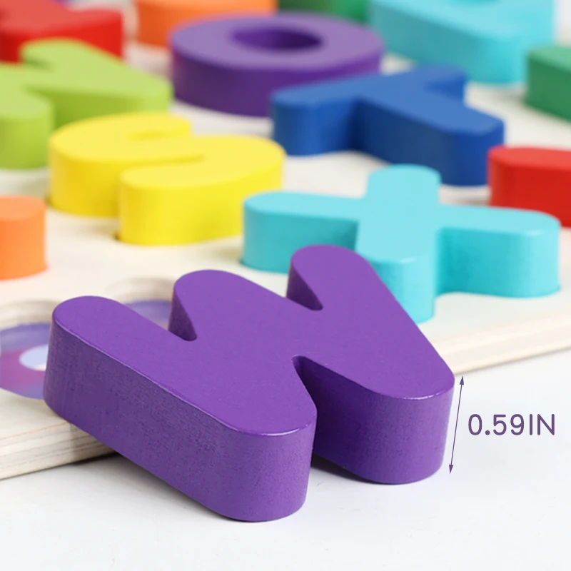 1 قطعة لعبة ألغاز خشبية لتعلم الأبجدية مع أنماط حيوانات كرتونية لوحة بناء تعلم الكلمات للأطفال من سن 3 سنوات فما فوق