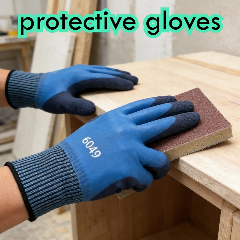 

12pcs Anti-Slip Waterproof Super Grip Working Gloves for Garden Repairing Builder Nitrile Coated Wear-Resistant Garden Gloves