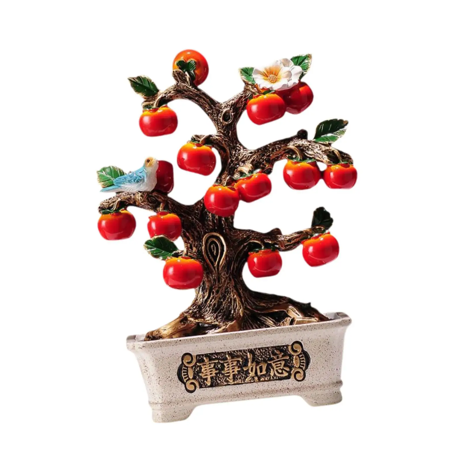 

Resin Lucky Persimmon Statue Blessing Table Ornaments Chinese Decoration for Bedroom New Year Restaurant Cabinets Living Room