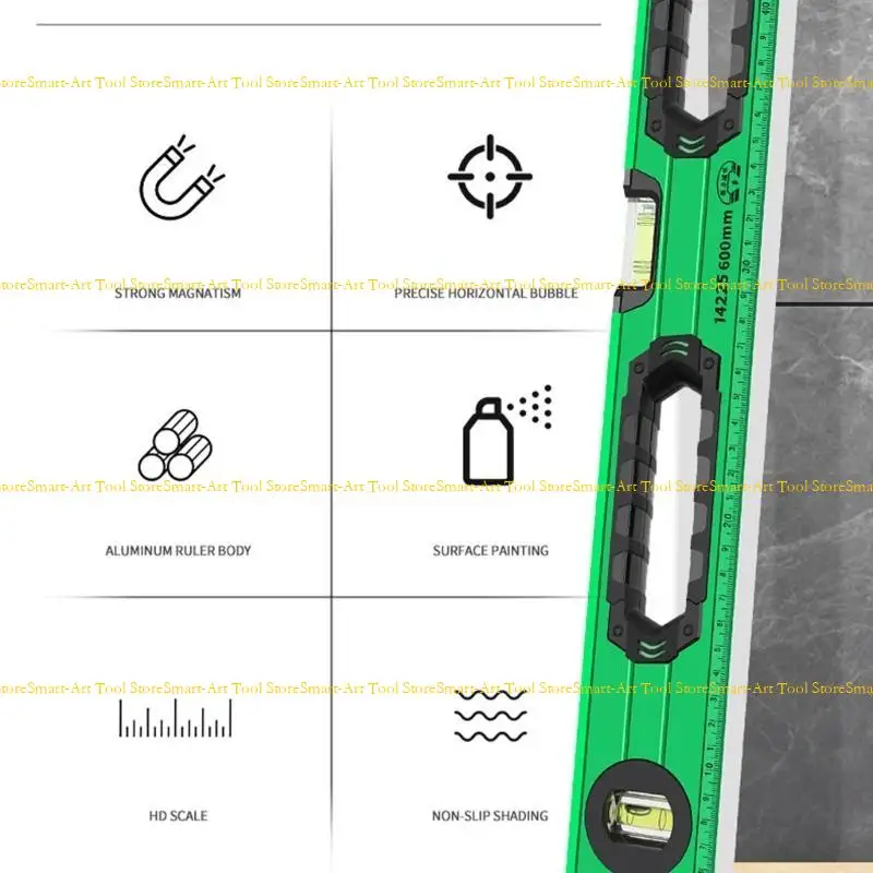 E1PB Spirits Level Leveling Tool Shockproof Level Ruler 300mm/400mm/500mm