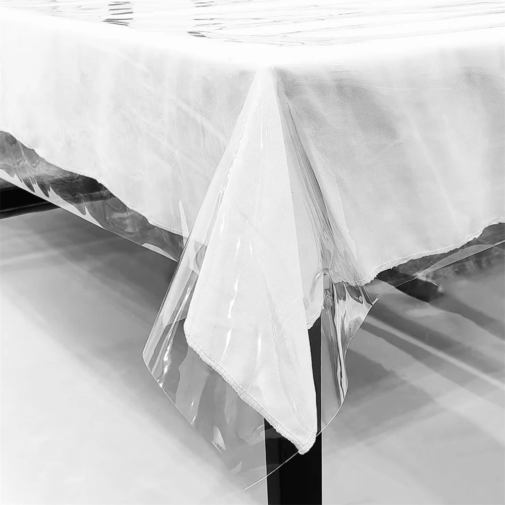 PVC transparent tablecloth with a thickness of 0.25mm, heat-resistant, waterproof, and oil resistant dining table mat, 1pc