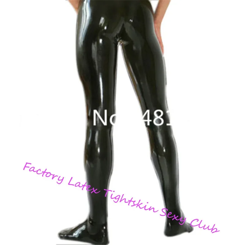 Latex Rubber Men Pants with Socks Tights Leggings Customize Plus Size