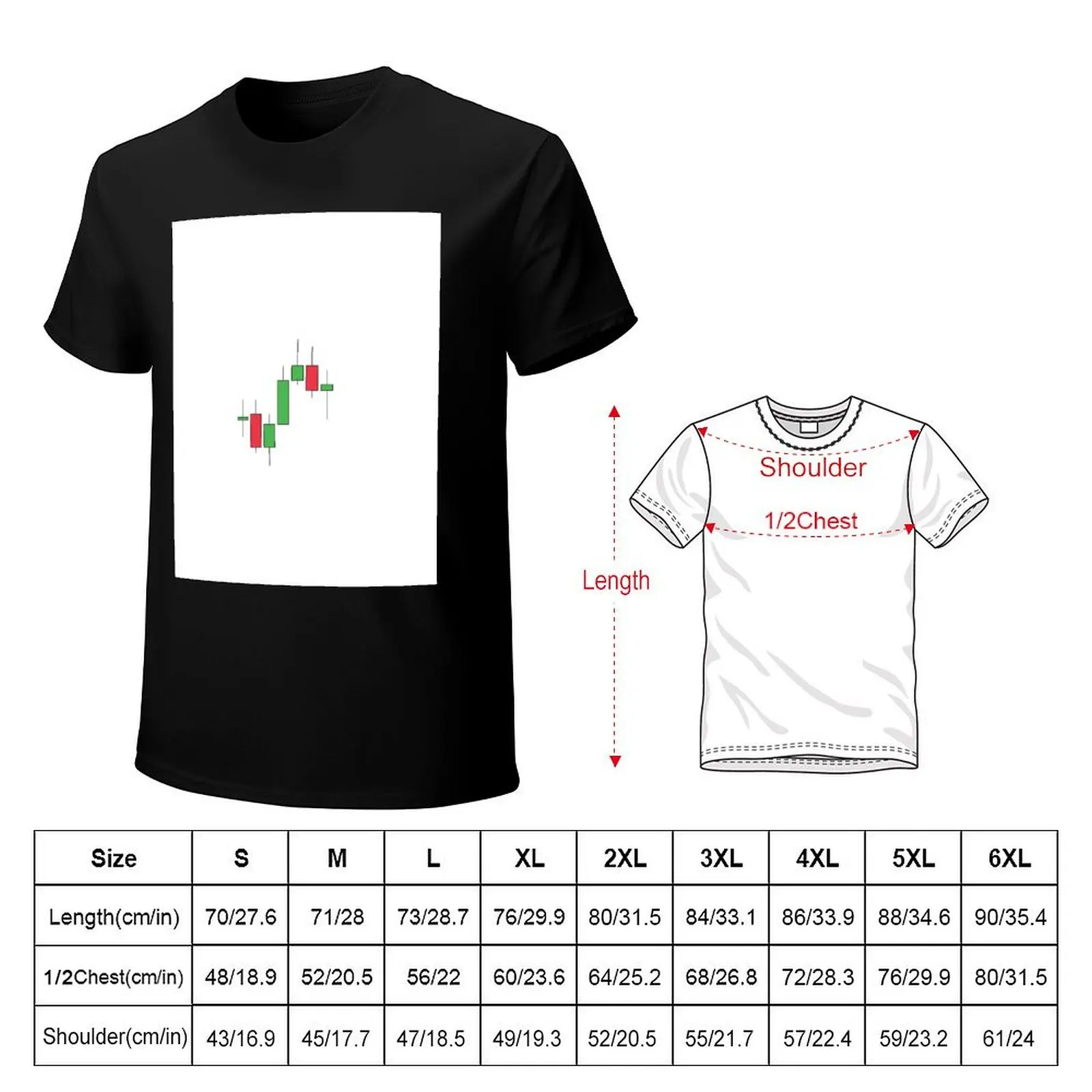 stock chart, japanese candles. currencies exchange market trading T-Shirt Basic Solid Color Short Sleeve Cotton Top