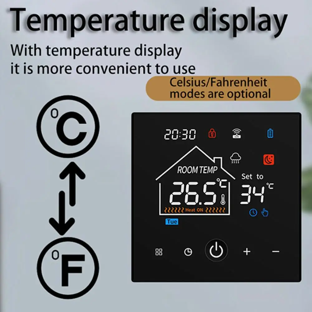 Termostato inteligente WiFi, controlador de temperatura, calefacción, caldera de Gas y agua, termostato controlador de temperatura de materia montado en la pared