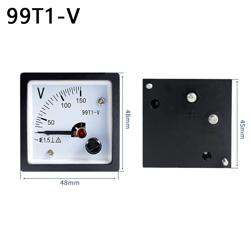 99T1 AC 300V 250V 450V 500V Voltímetro de montaje en panel de rango de medición