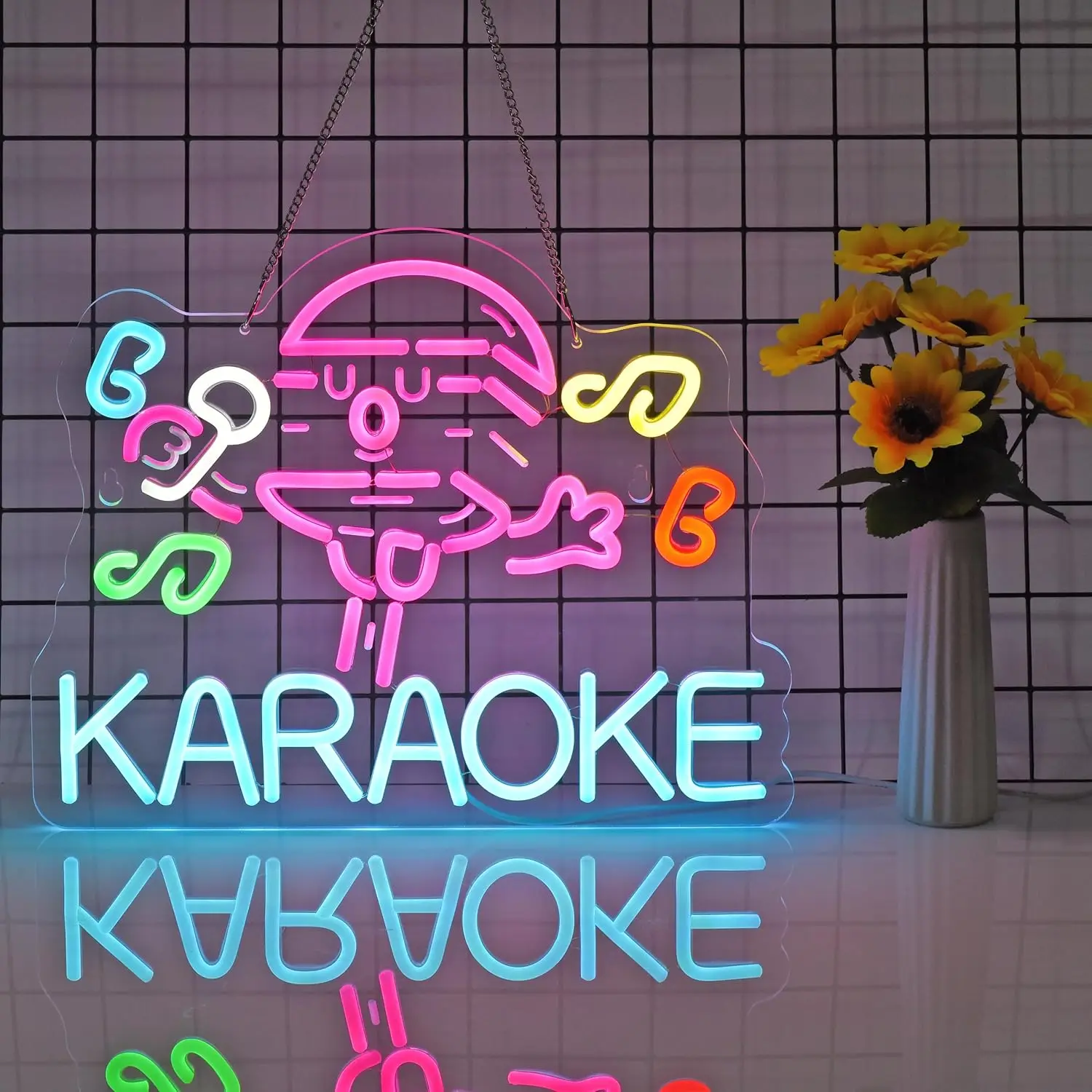 الملونة كاريوكي LED النيون جدار ديكور USB عكس الضوء ضوء النيون ل غرفة الكاريوكي بار KTV حفلة الأسرة صالة حفلة إضاءة زينة #6