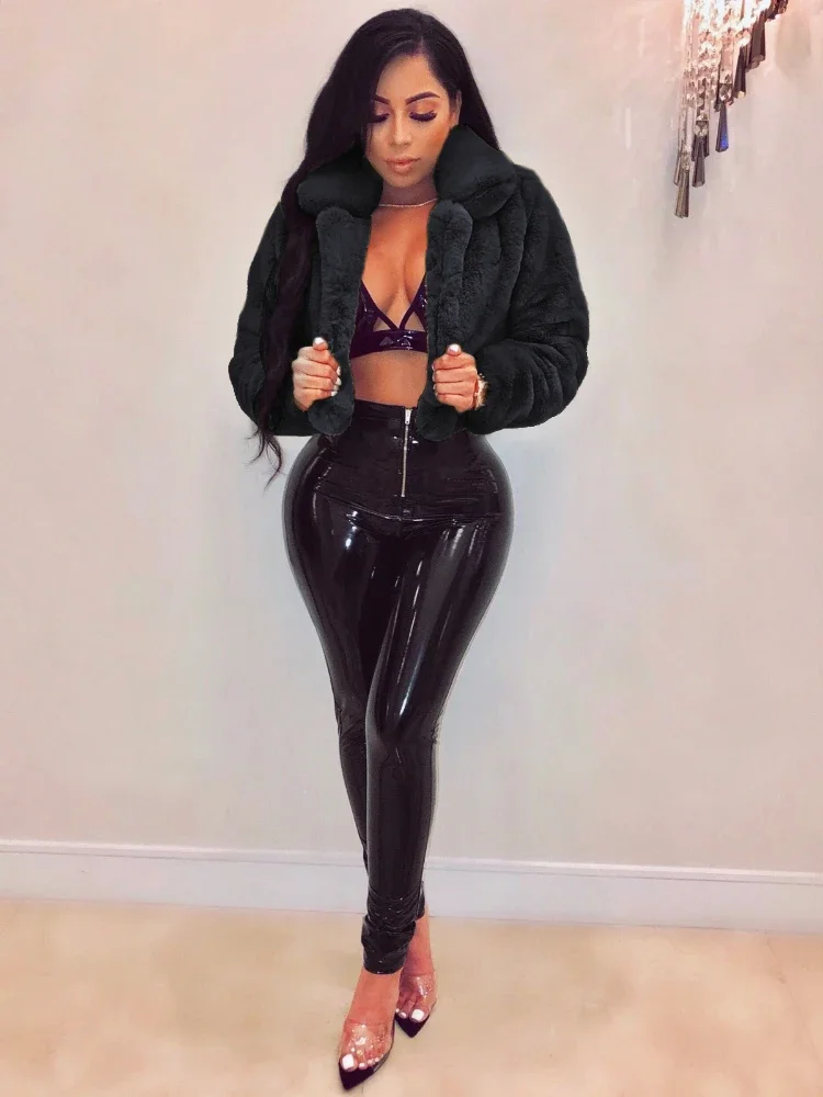 CPSYMYM  Thick Faux Fur Jacket Women  Autumn Winter Short Cropped Coat Jackets Warm Luxury Cardigan Bomber Female Clothes