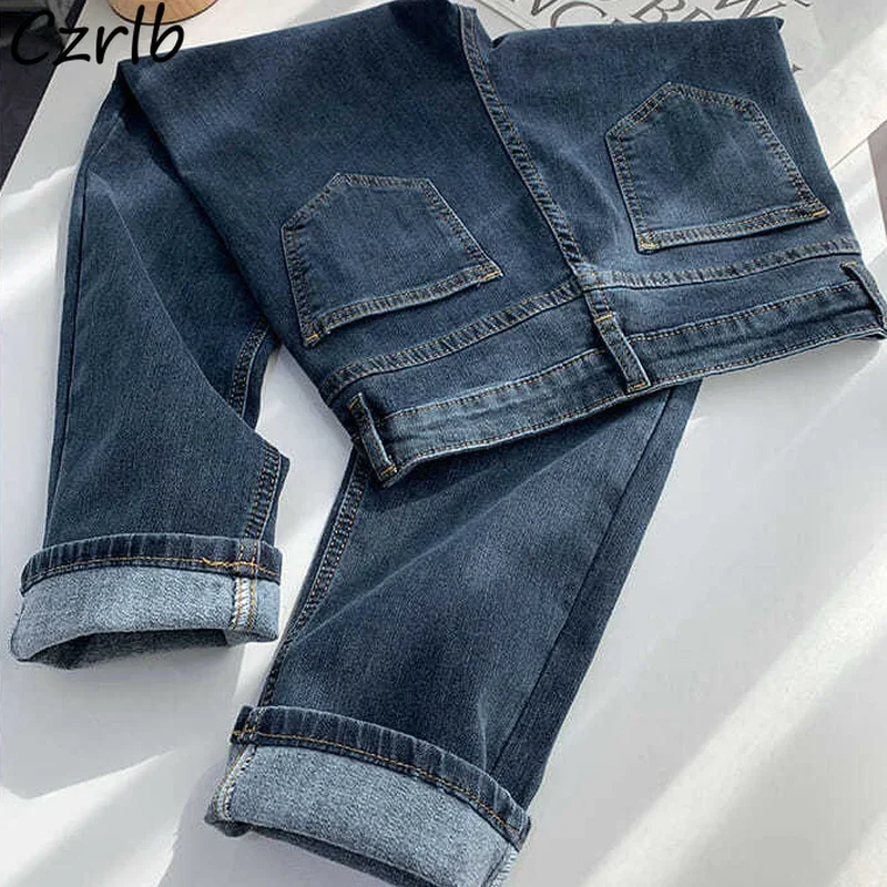 Jeans Dames Volledige lengte Denim Rechte broek Vrije tijd Hoge taille Alle match Retro Esthetische Herfst Nieuwste Slanke Klassieke Chic Ins