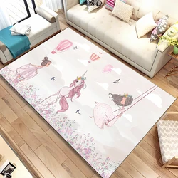 Cute Ballet Girl Ballerina Fairy Cartoon Area Rug,Carpet for Home Living Room Bedroom Sofa Doormat Decor,kid Non-slip Floor Mat