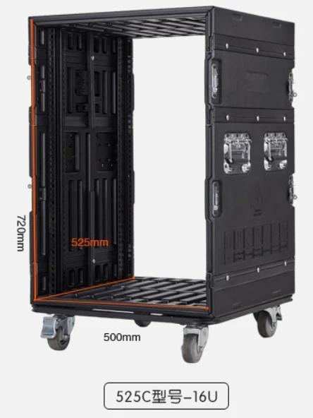 حافظة طيران 12U AMP مقاس 19 بوصة حافظة رف طيران Pro Audio DJ Road Rack مع عجلات