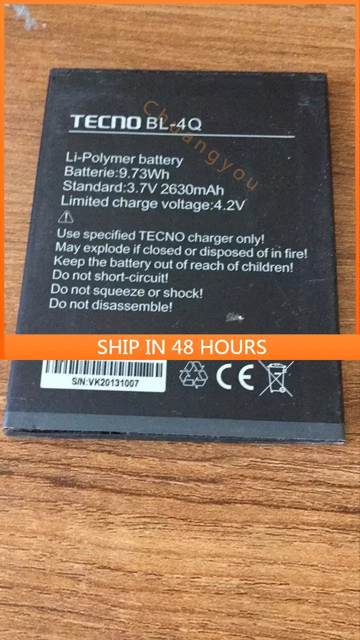 The new  TECNO BL-4Q cell phone battery BL-4Q battery panel 2630mah