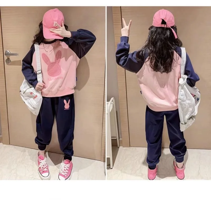 

Girls' Set Autumn New Style Internet Famous Western-style Casual Children's Clothing, Girls' Sports Hoodie Autumn Clothing