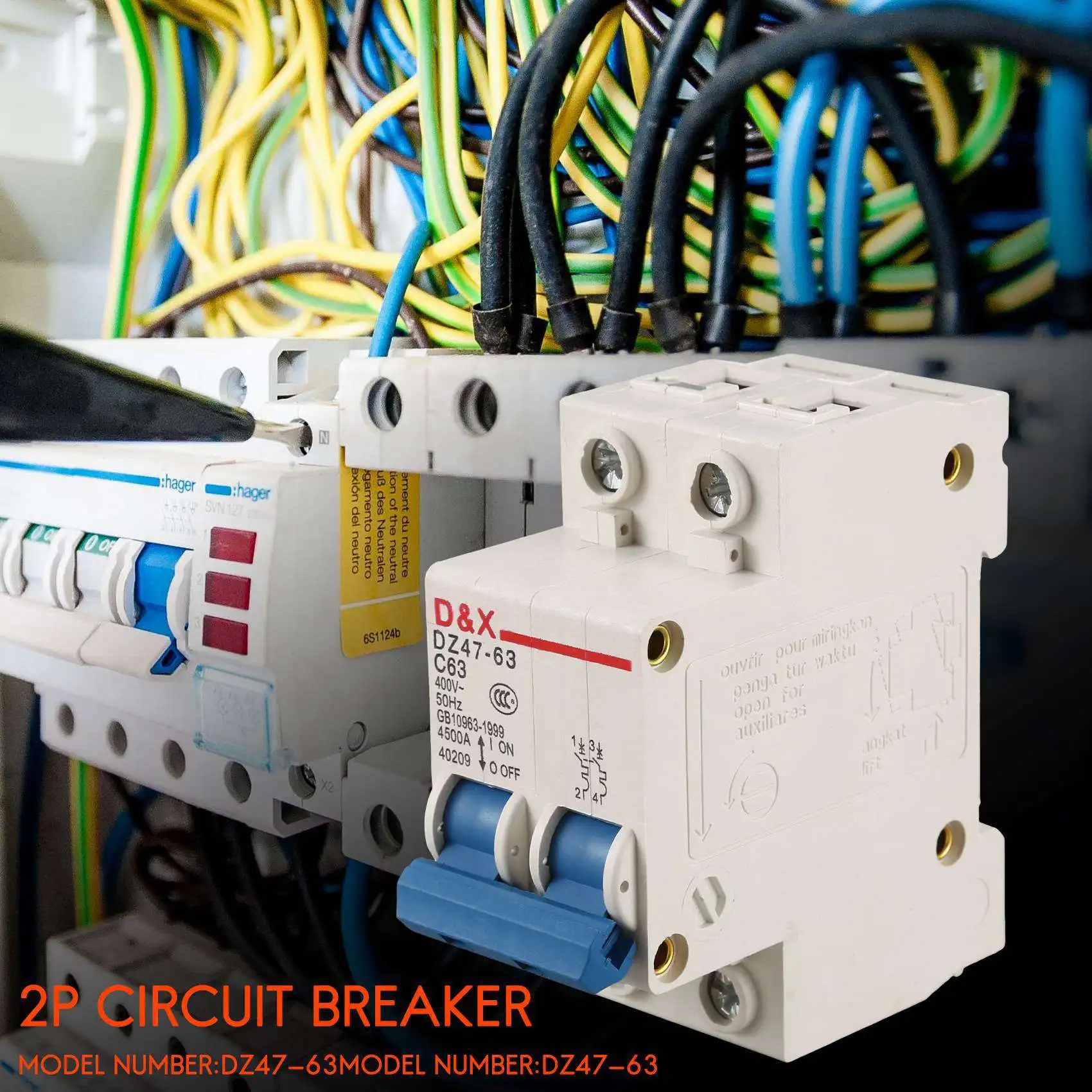AED7-2P 63A AC400V MCB Solar Energy Photovoltaic (Pv) Solar AC Circuit Breaker
