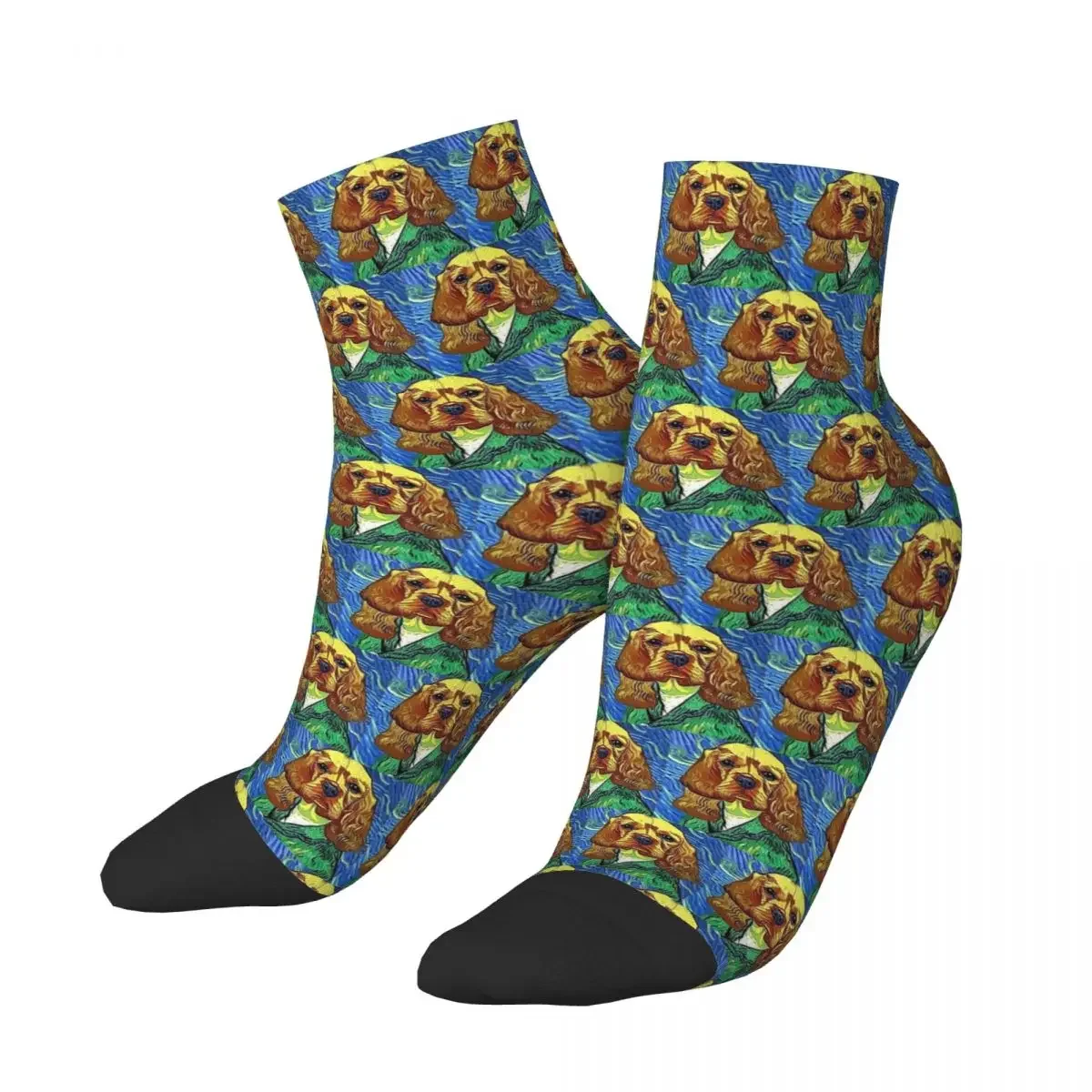 Cocker Spaniel Starry Night Socks Harajuku Sweat Absorbing Stockings All Season Socks Accessories for Unisex Birthday Present