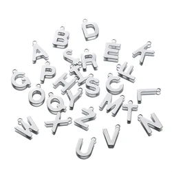 50Pcs Stainless Steel 12mm English Alphabet A-Z Letters Pendants for DIY Handmade Pendant Necklace Jewelry Making Accessories