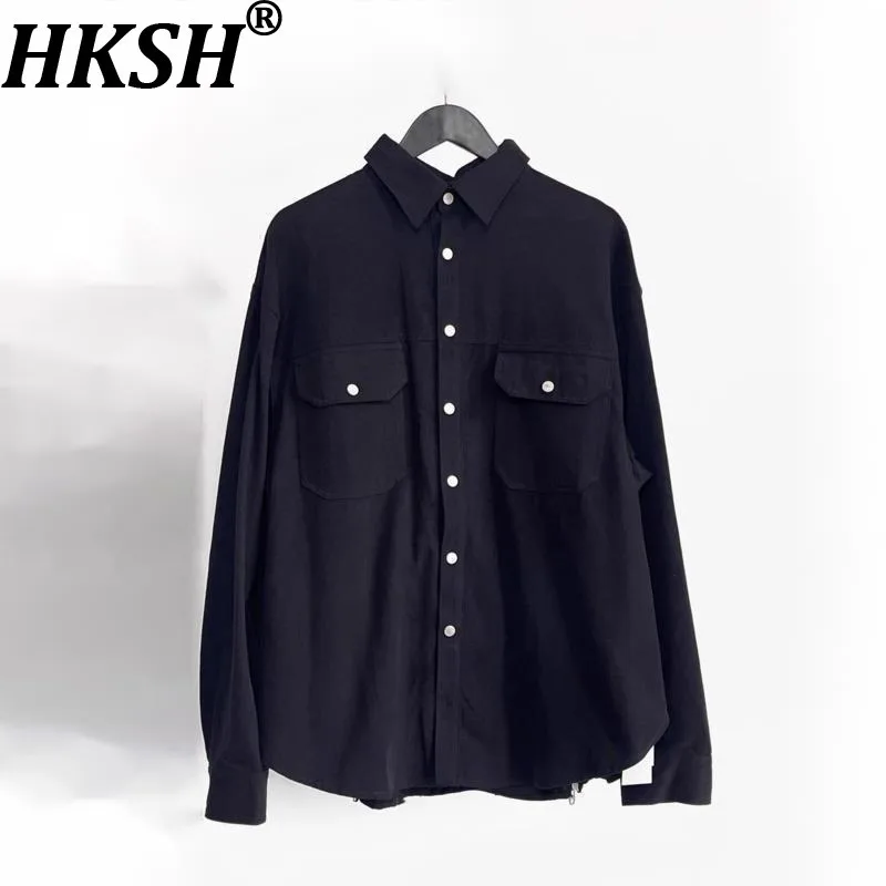 

HKSH Весна Осень Новый Мужской Tide Dark Vibe Уличная одежда High Street Застежка-молния Свободная рубашка большого размера Ins Chic Punk Coat HK9787