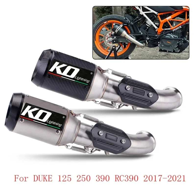 Slip on 51mm Exhaust System Connect Pipe Muffler Silencer Escape Modified  for  DUKE 125 250 390 2017-2021