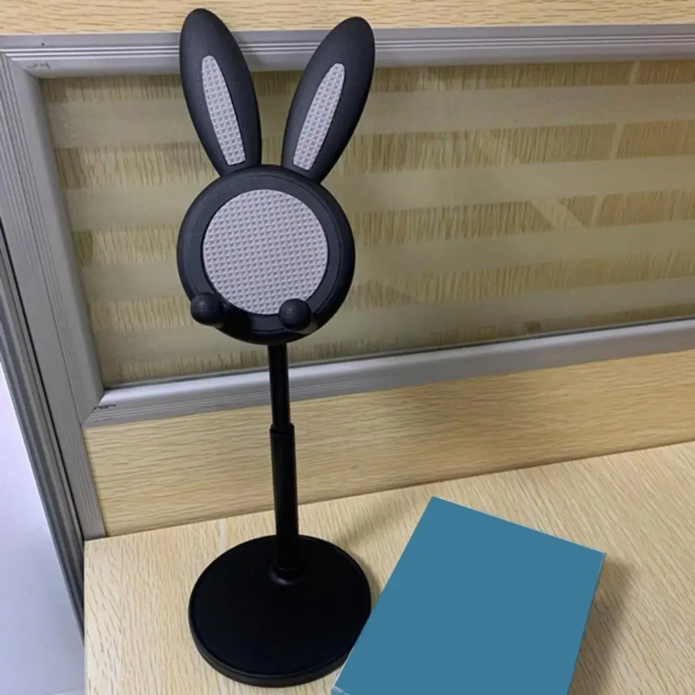 Phone Holder Height Adjustable Cartoon Phone Tablet Holder Stand with Stable Base Bunny Ear Design Lazy Selfie Live for Desktop
