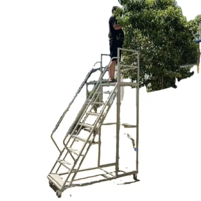 

Mobile ladder industrial ladder step platform aluminum alloy industrial escalator