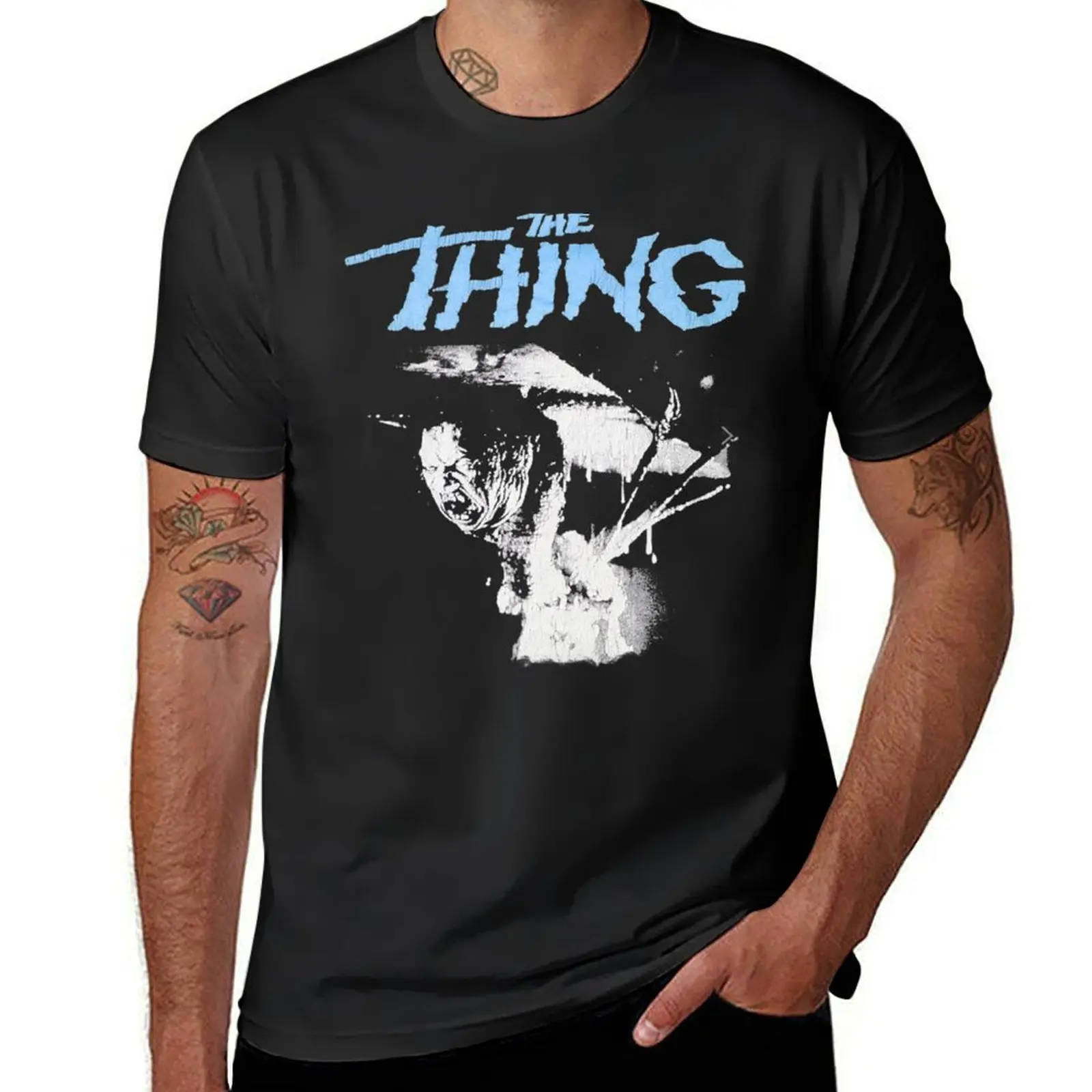 

The Thing T-Shirt sports fans blue archive Luxury man mens vintage t shirts