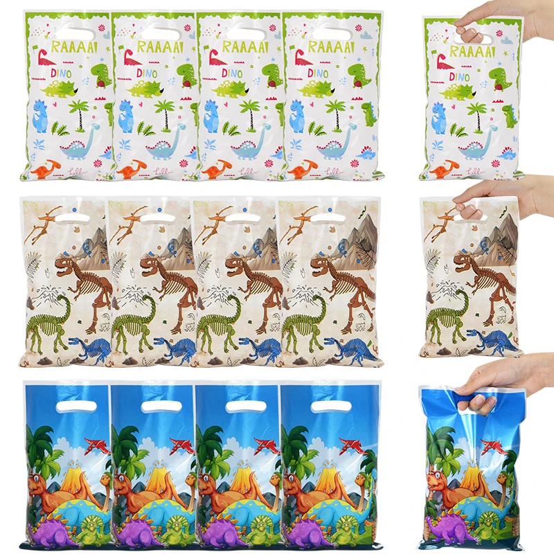 10/20/30pcs Dinosaur Gift Bag Kids Jungle Animal Birthday Party Decoration Supplies Plastic Candy Cookie Packaging Bag for guest