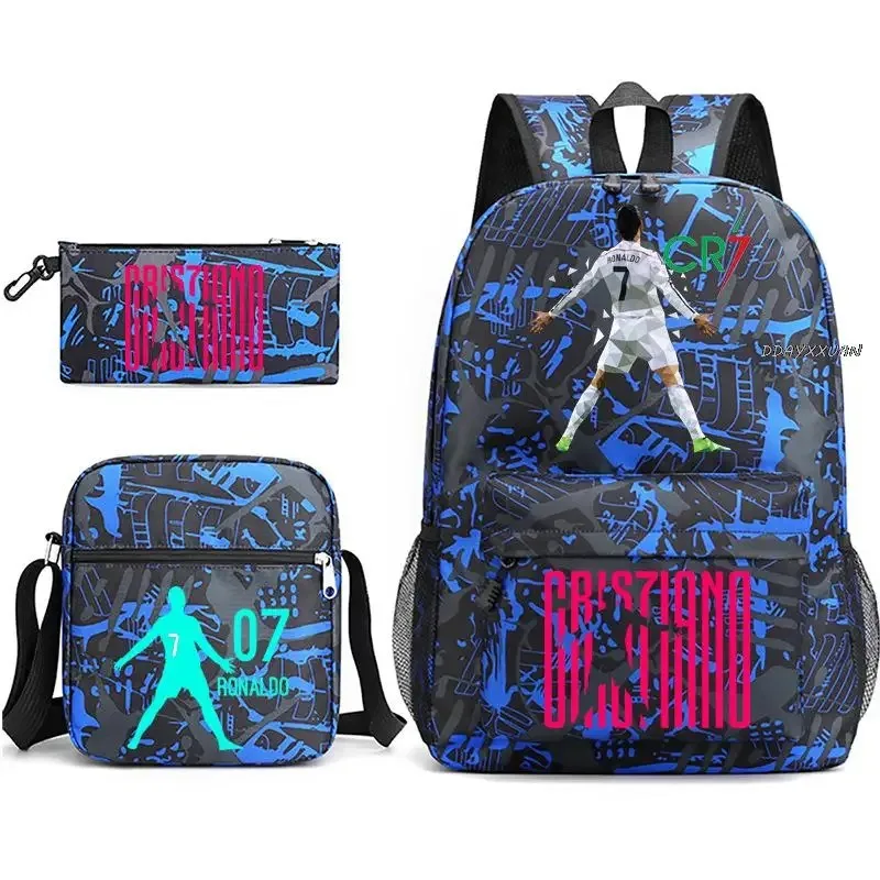 

Football Ronaldo CR7 Backpack High-capacity School Bags Girls Boy Laptop Travel Knapsack Women Rucksack Shoulder Bags Pen Case