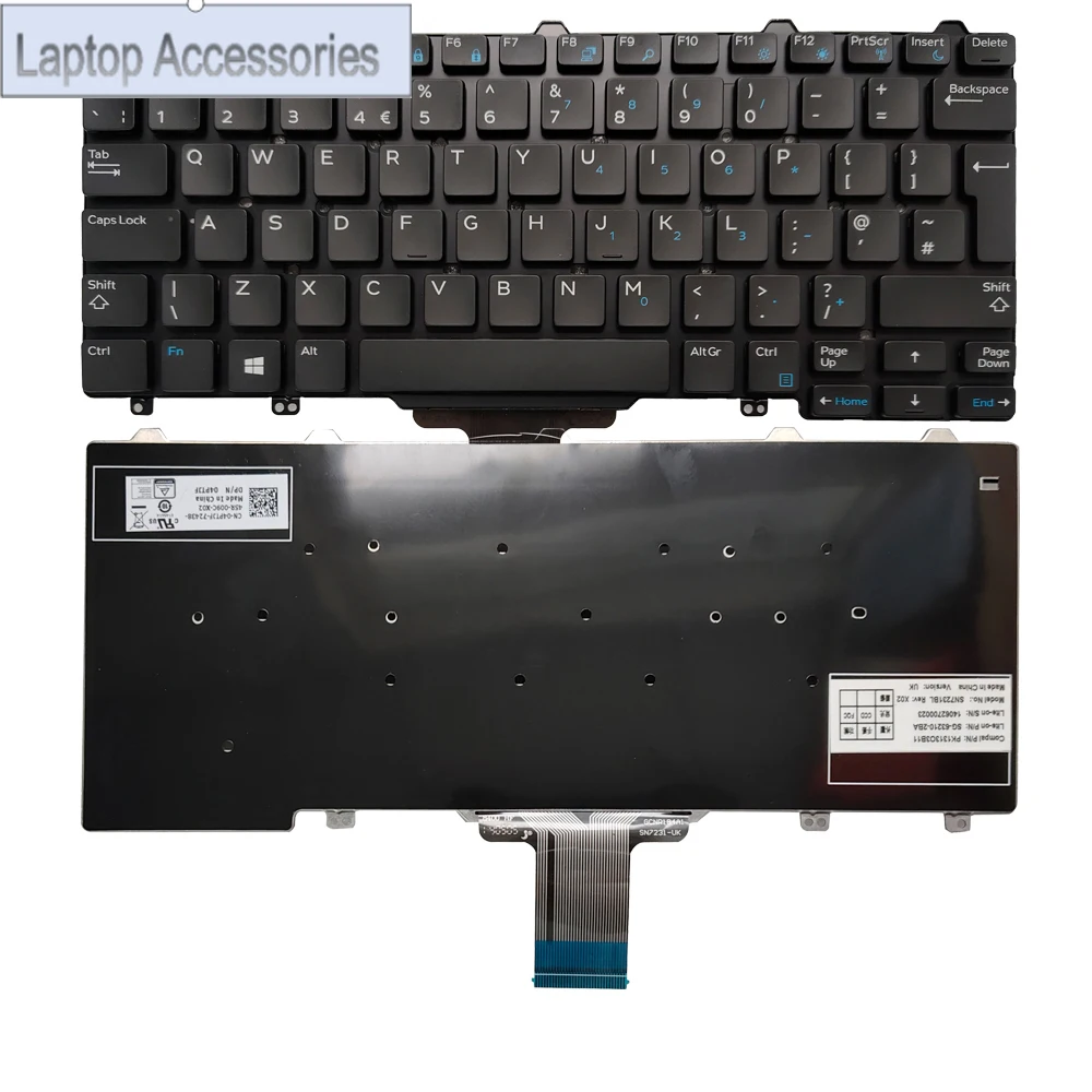 New UK Keyboard For Dell Latitude E7250 E5250 E5270 5250 7250 Black 04PTJF