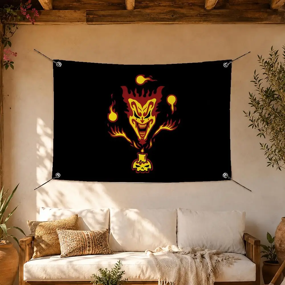 Horror Band Insane Clown Flags Room Home Decor Wall‑Hanging Art Banner, Outdoor for Bedroom Party Background Decoration