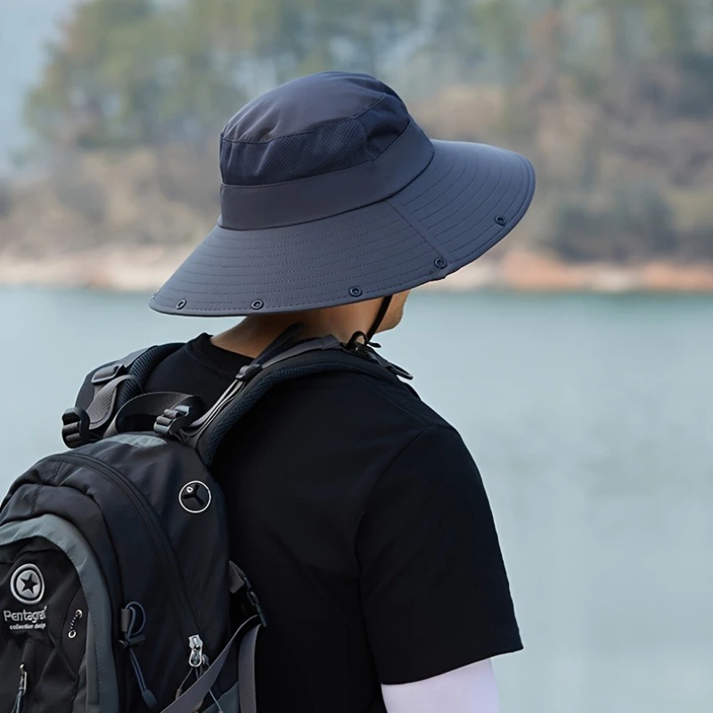 Men's Summer Outdoor Sun Protection Hat, UV Resistant Cycling and Driving Sun Protection Fisherman Hat
