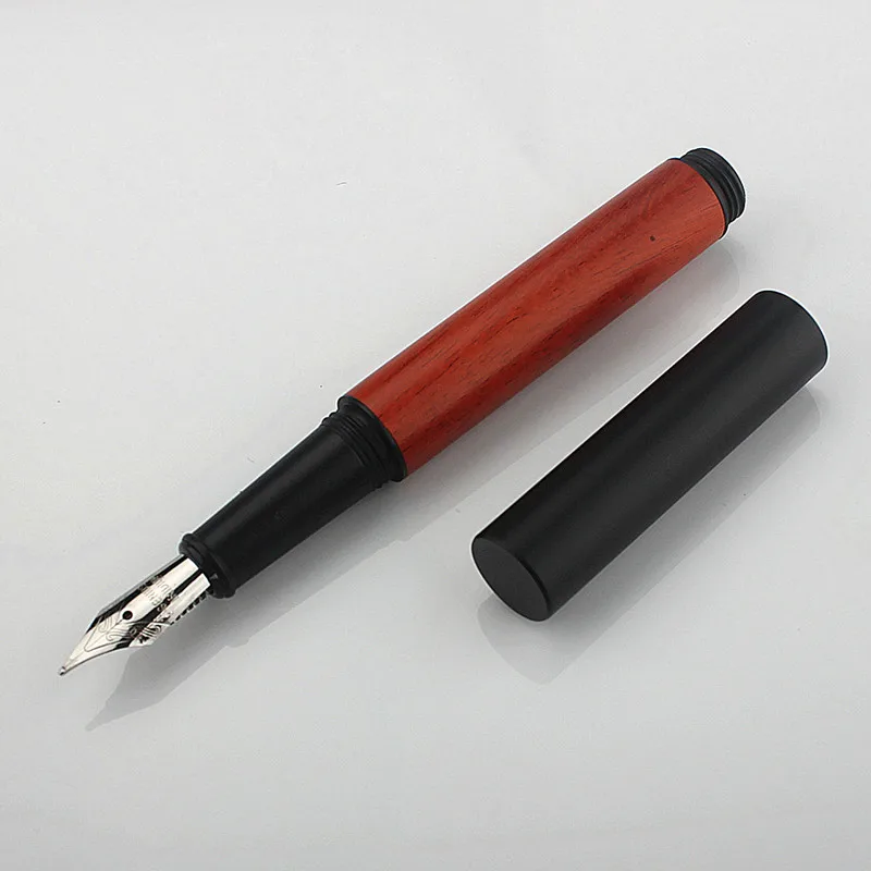 Brass +Wooden Pocket Fountain Pen  F 0.5MM Nib No Clip Pen Stationery Business Writing Gifts School Supplies Cute Ink Pens - view 5