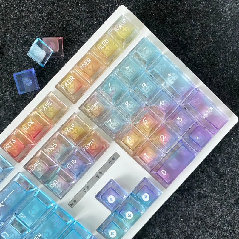 

119 клавиш Cherry Profile Kyecaps Rainbow Shine Through PC Keycap Set для механической клавиатуры переключателя RGB MX