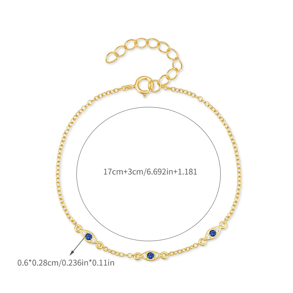 TKJ 925 Sterling Silver Bracelet Sparkling Zircon Women's Wrist Chain The Devil's Eye Charm Bracelet Wedding Party Jewelry