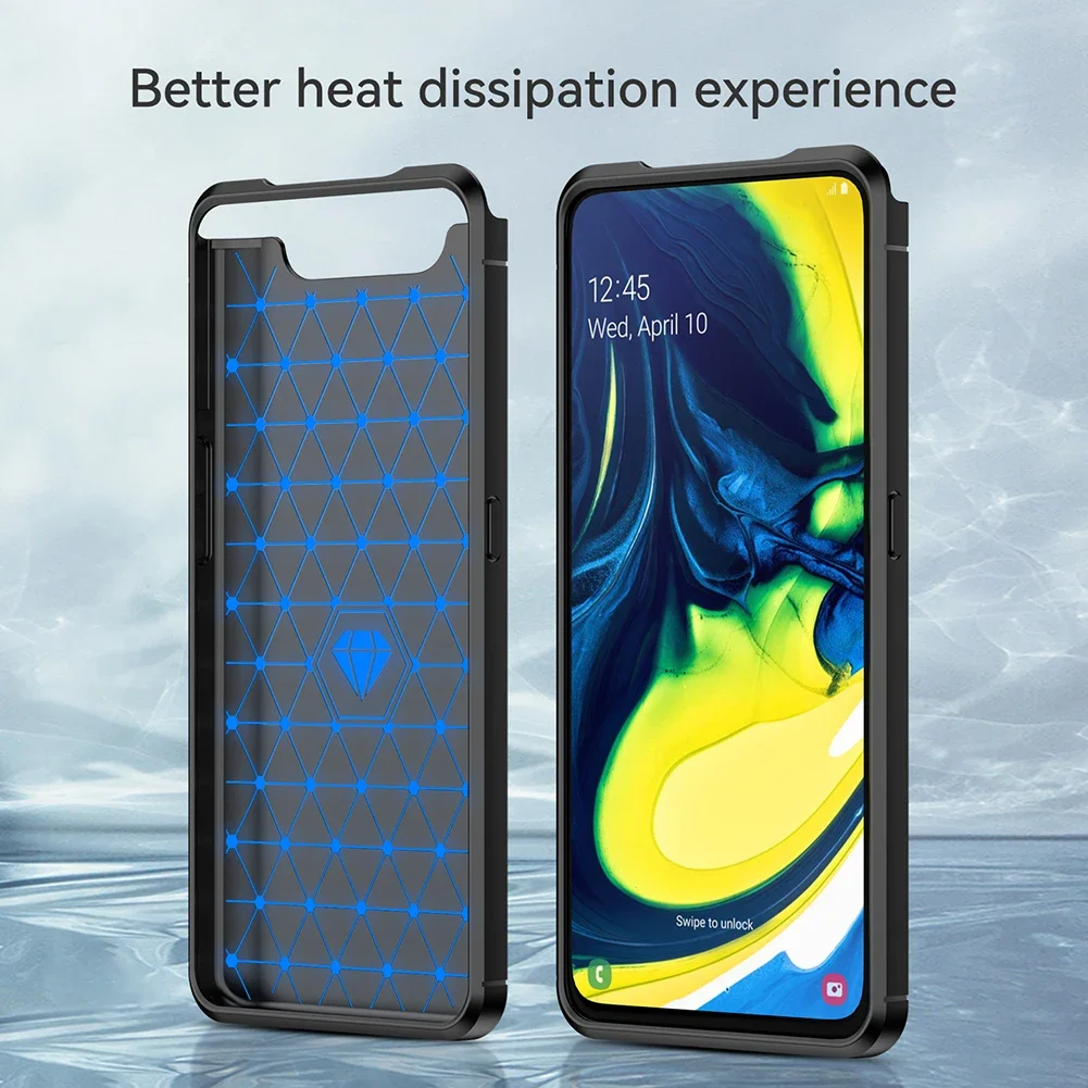Carbon Case For Samsung Galaxy A90 A80 Silicone TPU Cover for Samsung Galaxy A20 A20S A30 A30S A40 A40S A50 A50S A70 Funda Capa
