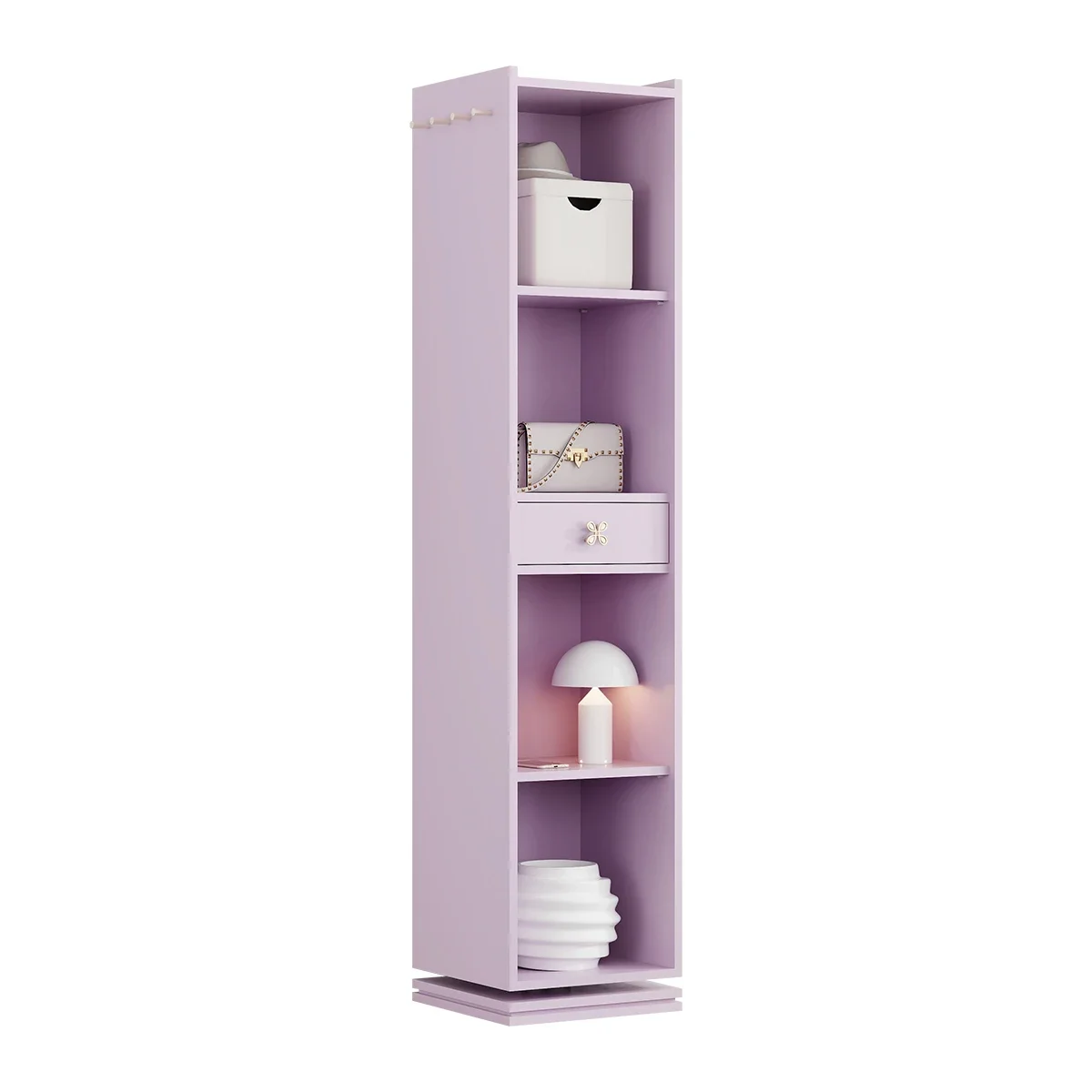 4Floor-to-ceiling rotating full-length mirror cabinet Nordic home full-body fitting mirror wall corner coat and hat storage