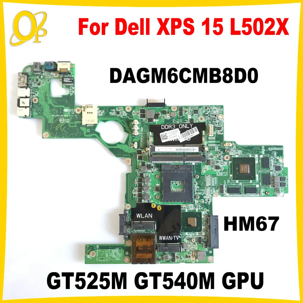 

CN-0C47NF CN-0714WC DAGM6CMB8D0 Mainboard for Dell XPS 15 L502X laptop motherboard with GT525M GT540M GPU DDR3 HM67 fully tested