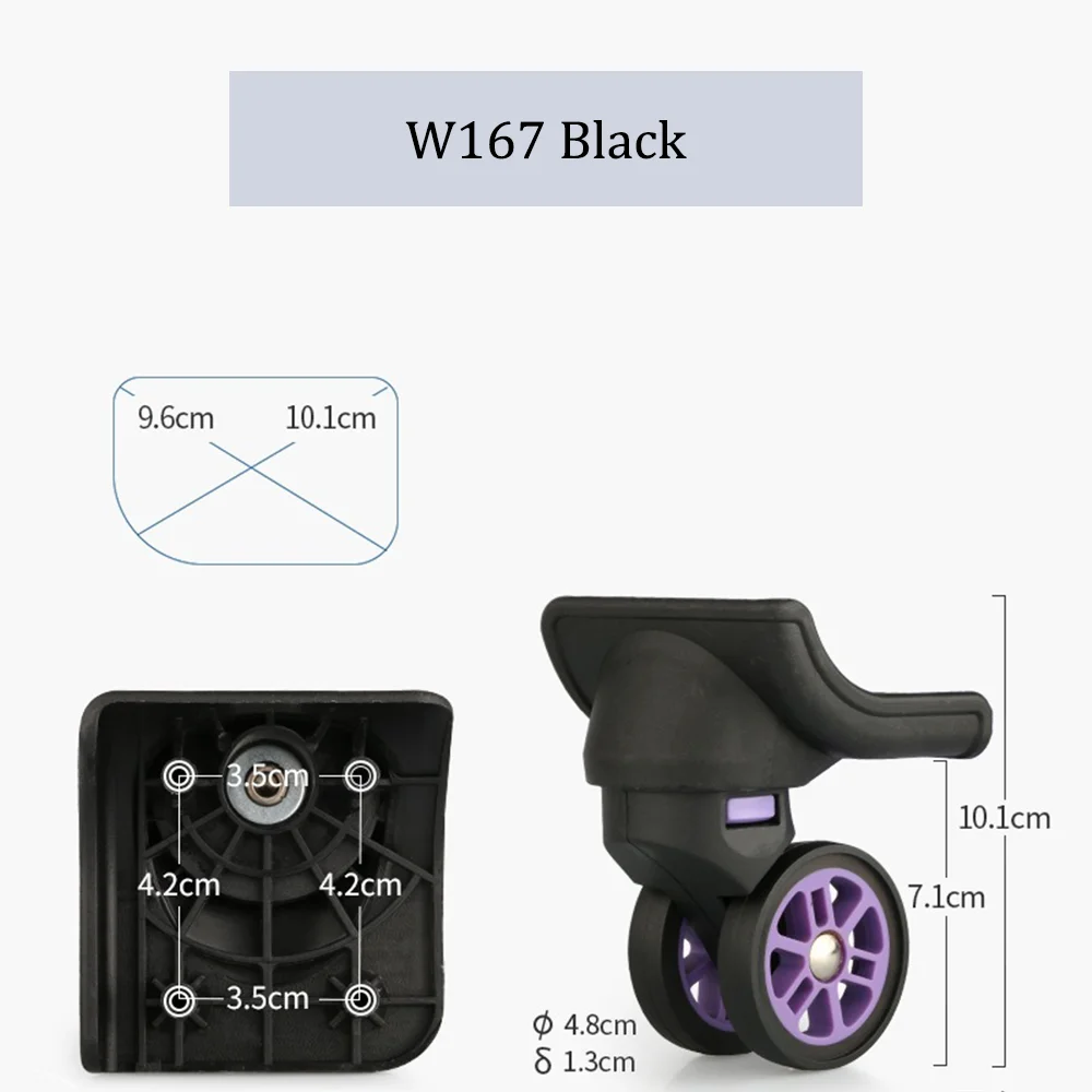 For W167 Nylon Luggage Wheel Trolley Case Wheel Pulley Sliding Casters Universal Wheel Repair Smooth Slient Wear-resistant