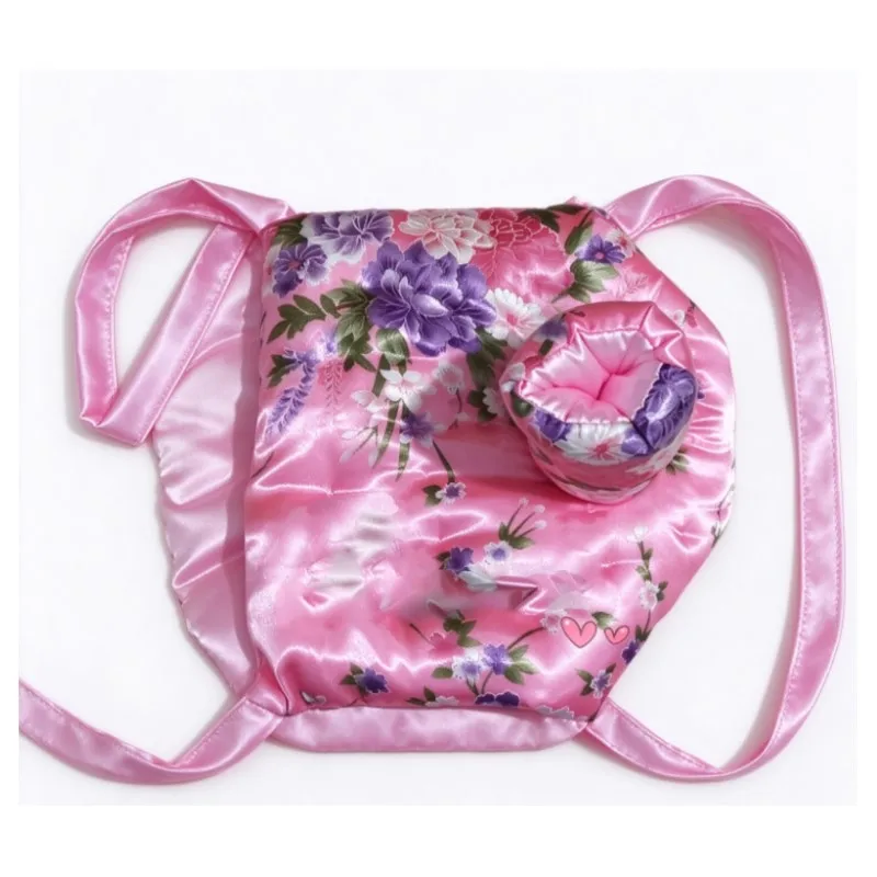Man's Floral Satin Thickened Pads Briefs Fill Cotton Silky Puffy Lace Up Panties Club Party Underwear Handmake