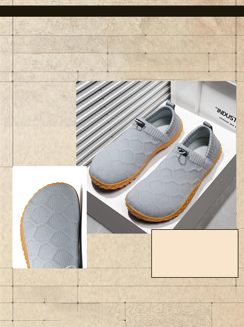 Neue Herren-Barfußschuhe mit breiter Passform, rutschfeste, atmungsaktive Wanderschuhe für Herren, verschleißfeste, leichte Laufschuhe, Größe 36–48 – Detail 12
