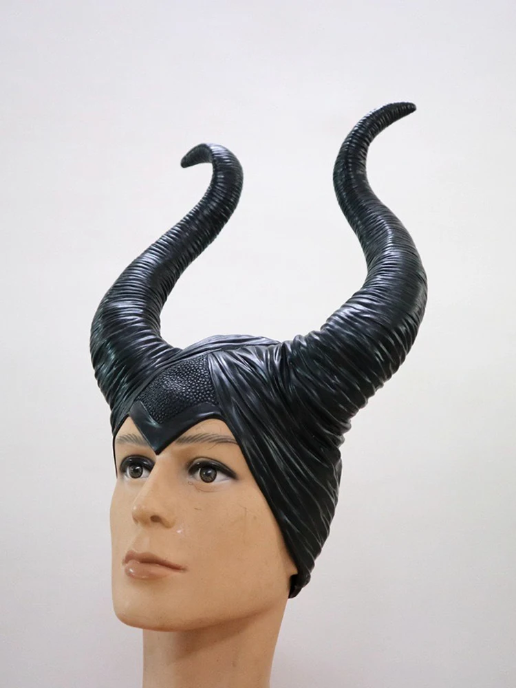 Halloween Adult Horror Costumes Anime Witch Headdress Props Girls Horns Hat Latex Headgear Purge Mask Party Jolie Cosplay Hat