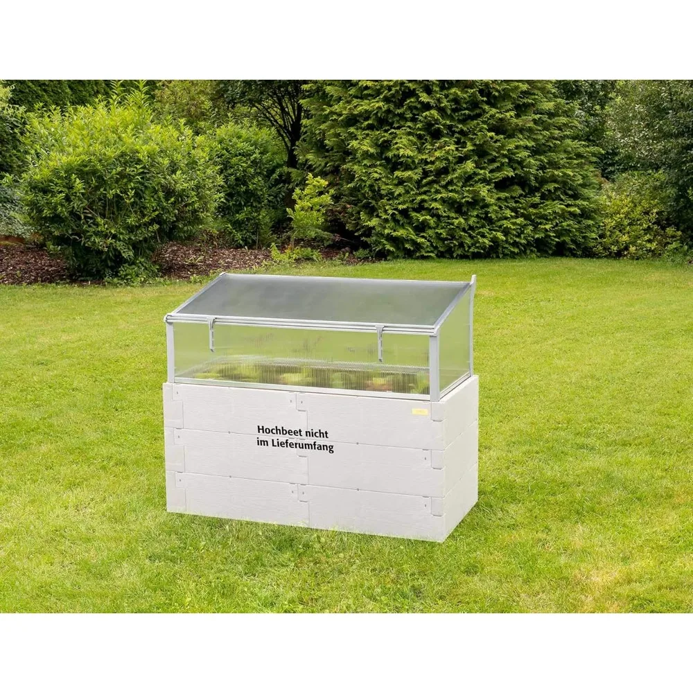 20342 Thermal Cold Frame 130 x 60 cm UV Resistant Hollow Panels for Timber Raised Beds Easy Assembly Transparent