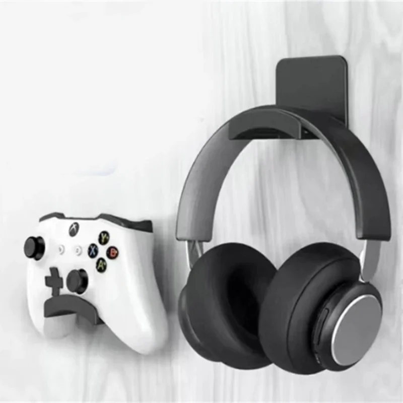 Adhensive Plastic Wall Mount Hanger Under Desk Headset Rack Holder Support For Gaming Earphone Bracket Universal Headphone Stand