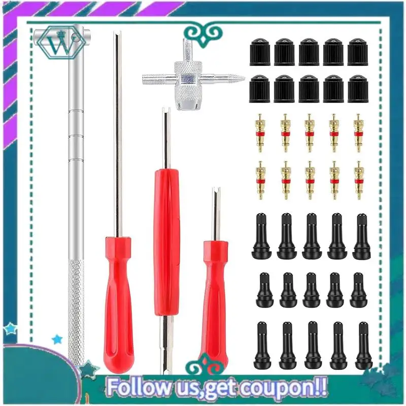 

AA92-Инструмент для установки съемника стержня клапана, Инструмент для установки сердечника клапана с одной головкой (40 шт.), простой в использовании