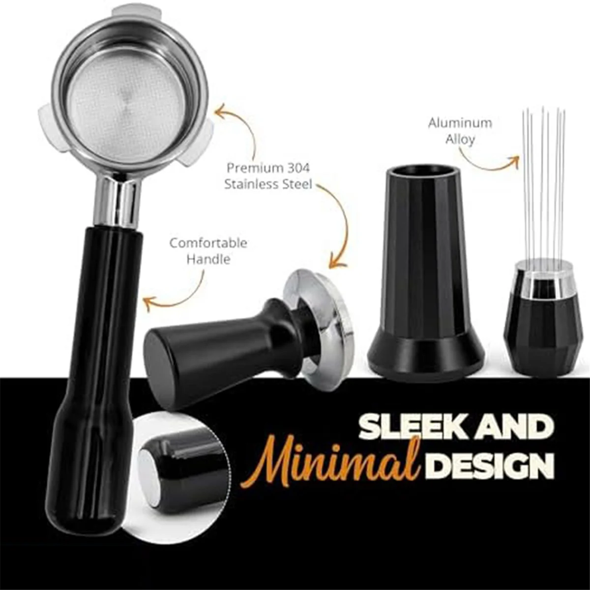 ABKR-Ensemble de kit expresso porte-filtre, acier inoxydable, alliage d'aluminium, outil WDT, inviolable de précision avec ressort, 54mm