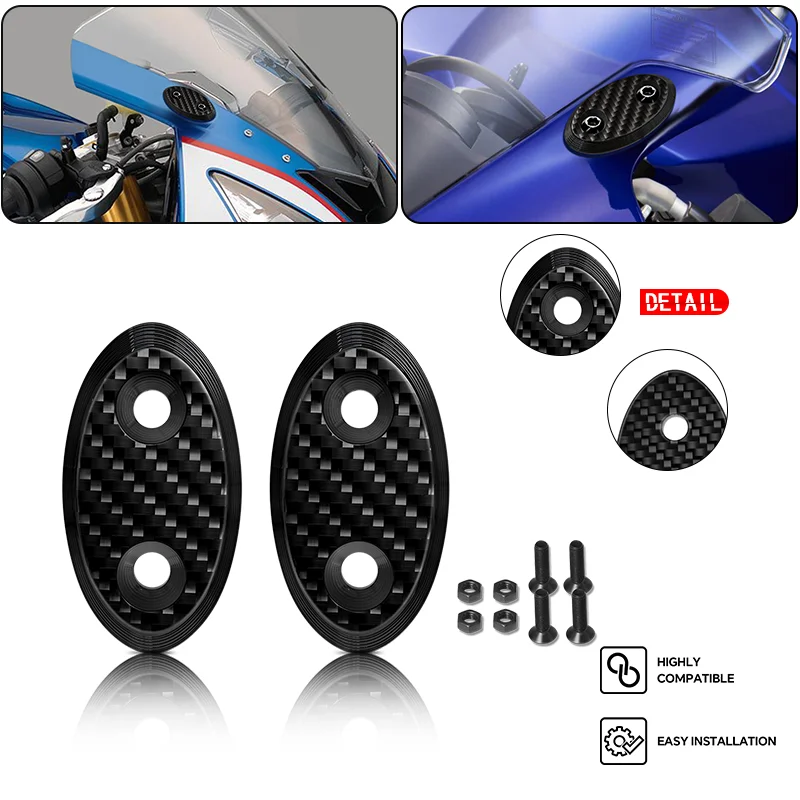 

2026 s1000rr Rear Mirror Hole Cover For S1000RR 2009-2016 2017 2018 Motorcycle Windshield Carbon Fiber Mirror Cap Protection
