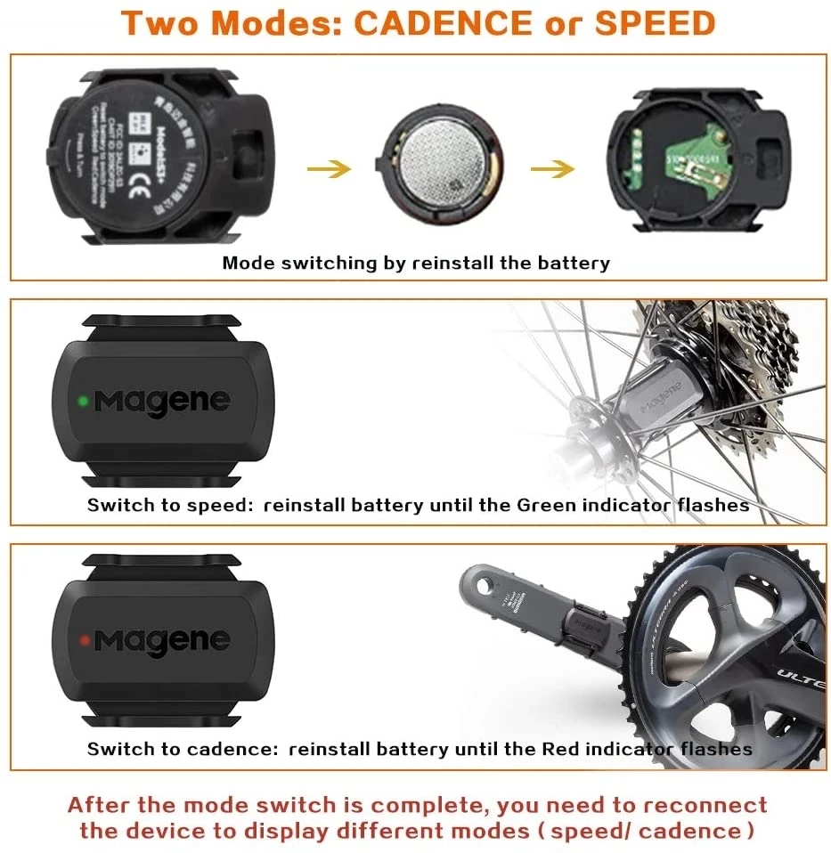 Magene S3+ Speed Cadence Sensor ANT+ Bluetooth Computer Speedmeter for Garmin iGPSPORT Bryton Dual Sensor Bike Computer ZWIFT