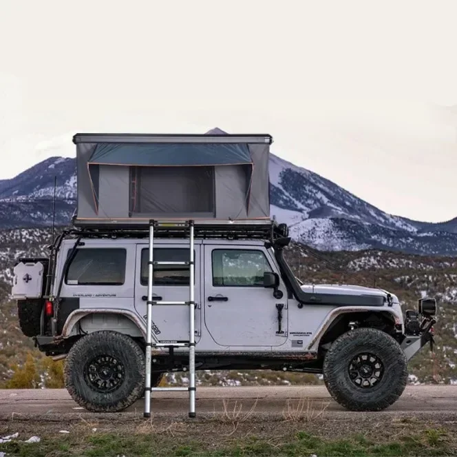 

Camping Aluminum 3-4 Person Roof Top Tent Aluminium Shell Camping Car Roof Top Tent